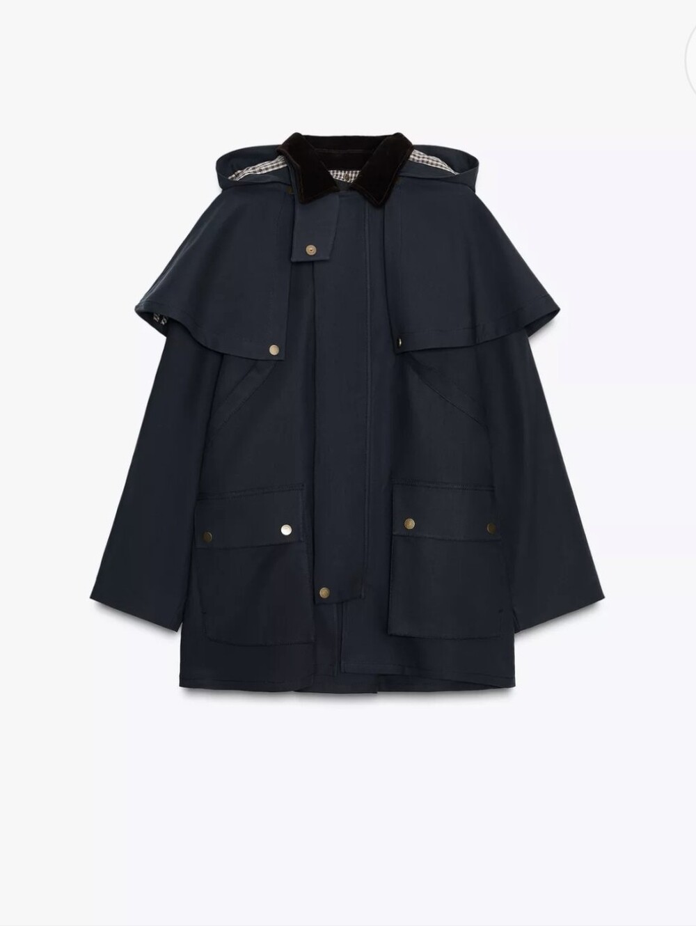 Zara LIMITED EDITION CONTRAST COLLAR HOODIE TRENCH COAT ZW COLLECTION(S)